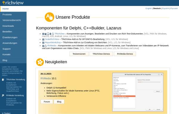 Vorschau von www.trichview.de, TRichView Komponenten
