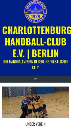 Vorschau der mobilen Webseite www.chc-berlin.de, Charlottenburger Handball-Club e.V.