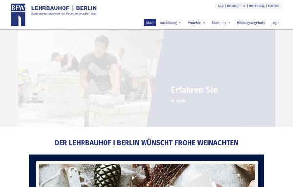 Vorschau von lehrbauhof-berlin.de, Berufsförderungswerk der Fachgemeinschaft Bau Berlin und Brandenburg Gemeinnützige GmbH