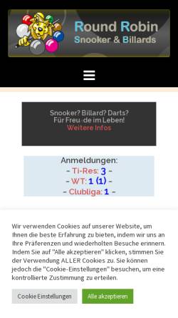 Vorschau der mobilen Webseite roundrobin.ch, Round Robin Snooker $ Bilards (Glattbrugg Zürich)