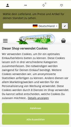 Vorschau der mobilen Webseite www.greenlight-shop.de, Greenlight-Shop, Benny Günther
