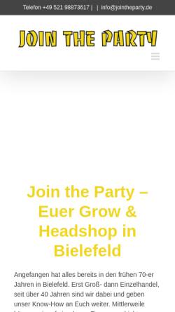 Vorschau der mobilen Webseite www.jointheparty.de, Join the Party, J. Stallner