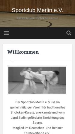 Vorschau der mobilen Webseite www.scmerlin.de, Sportclub Merlin e.V.