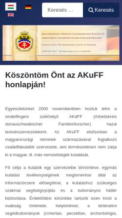 Vorschau der mobilen Webseite www.akuff.org, Arbeitskreis ungarndeutscher Familienforscher e.V. (AKuFF)