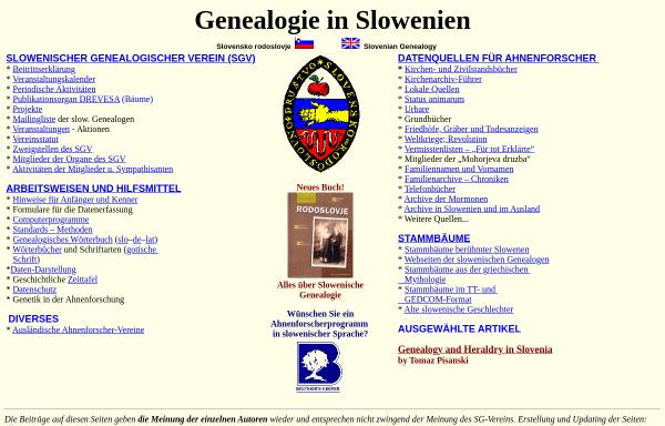 Vorschau von www2.arnes.si, Genealogie in Slowenien