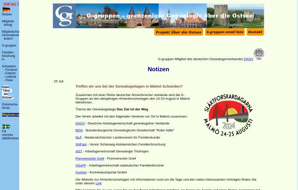 G-Gruppen - Genealogie über die Ostsee