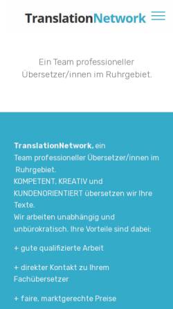 Vorschau der mobilen Webseite www.translationnetwork.de, TranslationNetwork