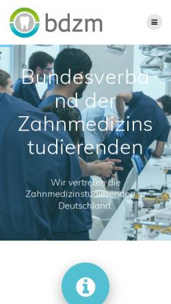Vorschau der mobilen Webseite bdzm.info, Bundesverband der Zahnmedizinstudenten in Deutschland e.V.