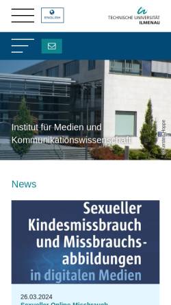 Vorschau der mobilen Webseite www.tu-ilmenau.de, Institut für Medien- und Kommunikationswissenschaft der Technischen Universität Ilmenau