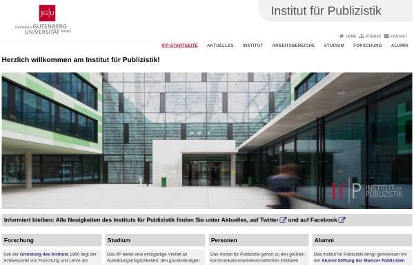 Vorschau von www.ifp.uni-mainz.de, Institut für Publizistik der Universität Mainz