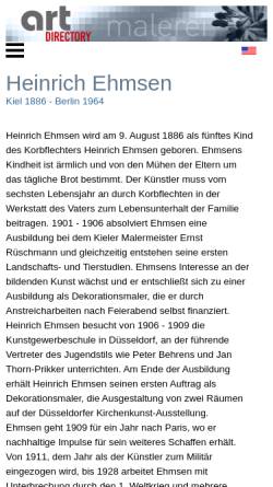 Vorschau der mobilen Webseite www.heinrich-ehmsen.de, Ehmsen, Heinrich (1886–1964)