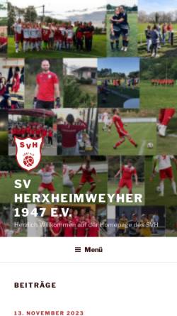 Vorschau der mobilen Webseite www.sv-herxheimweyher.de, SV Herxheimweyher