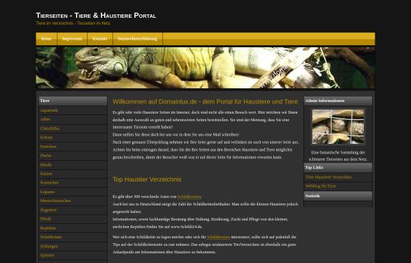 Vorschau von www.domainlux.de, Tierseiten - Tier Portal