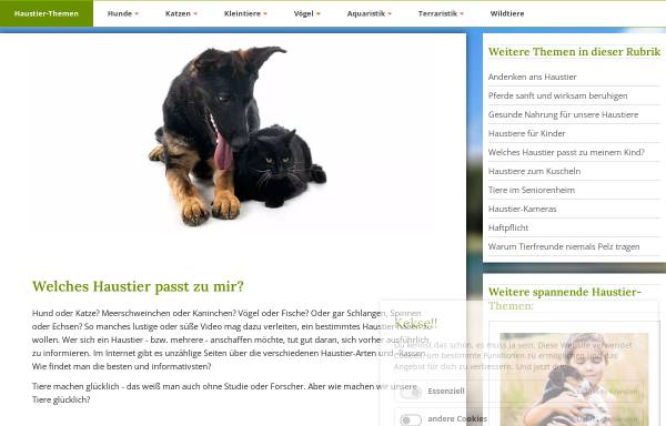 Vorschau von www.welches-haustier.de, Welches Haustier passt zu mir?