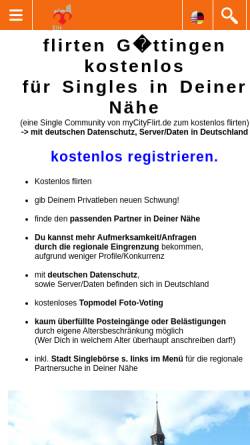 Vorschau der mobilen Webseite www.flirten-goettingen.de, flirten-in-Göttingen.de