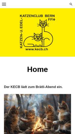 Vorschau der mobilen Webseite www.kecb.ch, Katzen- und Edelkatzenclub Bern