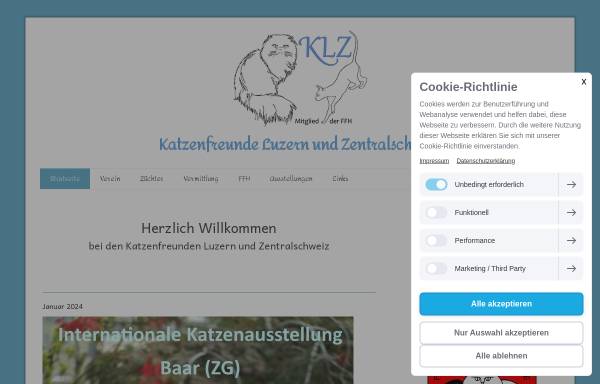 Vorschau von www.katzenverein.ch, Katzenfreunde Luzern und Zentralschweiz