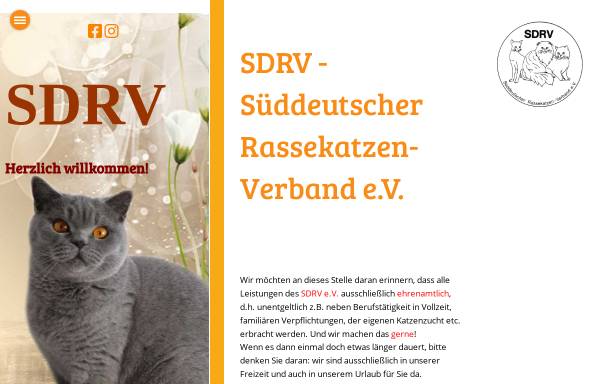 Vorschau von www.sdrv.de, Süddeutscher Rassekatzen-Verband e.V.