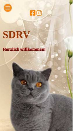 Vorschau der mobilen Webseite www.sdrv.de, Süddeutscher Rassekatzen-Verband e.V.