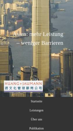 Vorschau der mobilen Webseite www.huang-jaumann.de, China-Wirtschaftsbüro Huang+Jaumann