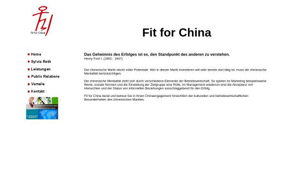 Fit for China - Sylvia Roth