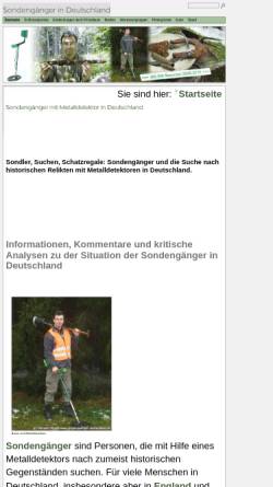 Vorschau der mobilen Webseite www.sondengaenger-deutschland.de, Sondengänger in Deutschland