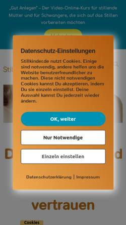 Vorschau der mobilen Webseite www.stillkinder.de, Gresens, Regine