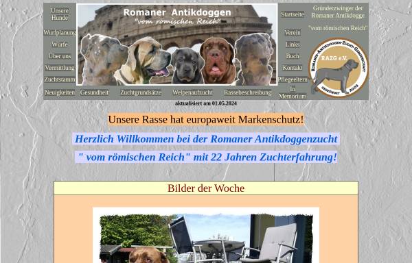 Vorschau von www.romaner-antikdogge.de, Antikdoggen Zucht Gemeinschaft