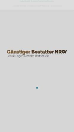 Vorschau der mobilen Webseite www.guenstiger-bestatter-nrw.de, Günstiger Bestatter NRW, Bestattungen Marlene Bartsch e.K.