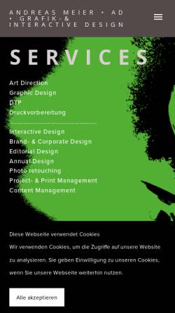 Vorschau der mobilen Webseite www.acode.ch, Acode Communication Design