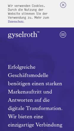 Vorschau der mobilen Webseite www.gyselroth.com, Gyselroth GmbH