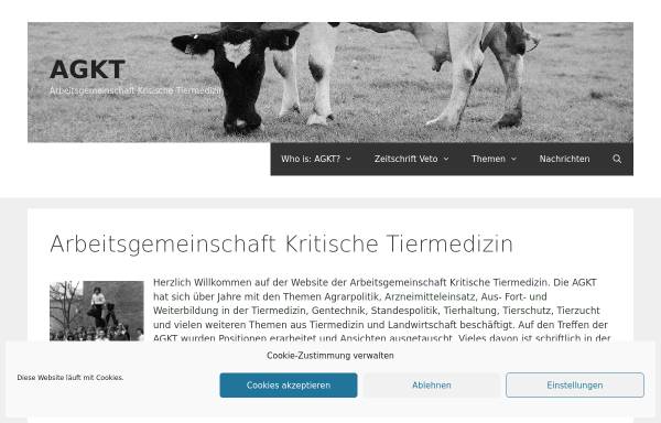 Vorschau von www.agkt.de, Arbeitsgemeinschaft Kritische Tiermedizin