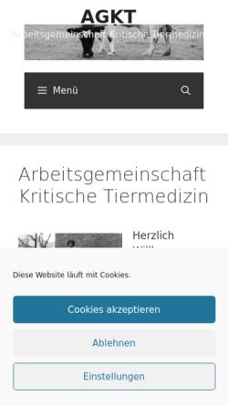 Vorschau der mobilen Webseite www.agkt.de, Arbeitsgemeinschaft Kritische Tiermedizin