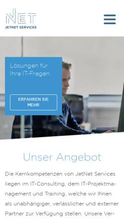 Vorschau der mobilen Webseite www.jetnet.ch, JetNet Services GmbH