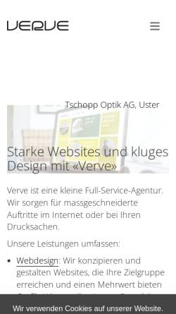 Vorschau der mobilen Webseite www.verve.ch, Verve Webdesign und Grafik