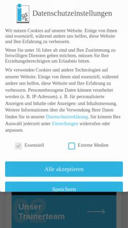 Vorschau der mobilen Webseite www.i-gsk.de, Institut für Gewaltprävention, Selbstbehauptung und Konflikttraining