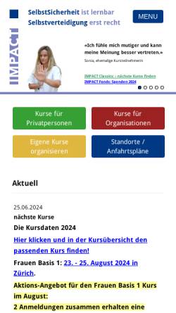 Vorschau der mobilen Webseite www.selbstsicherheit.ch, Verein IMPACT, Zürich