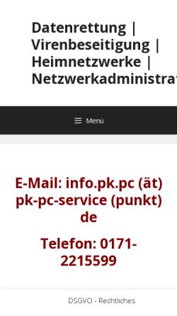 Vorschau der mobilen Webseite www.pk-pc-service.de, PK PC-Service