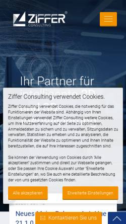Vorschau der mobilen Webseite ziffer-consulting.de, Ziffer Consulting GmbH