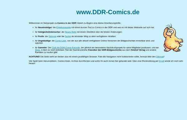 Vorschau von www.ddr-comics.de, Comics in der DDR