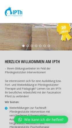 Vorschau der mobilen Webseite www.ipth.de, Institut für Pferdegestützte Therapie