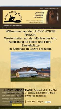 Vorschau der mobilen Webseite www.luckyhorse-ranch.at, Lucky Horse Ranch