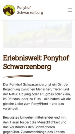 Vorschau der mobilen Webseite www.ponyhof.ch, Ponyhof Schwarzenberg