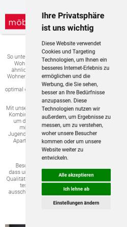 Vorschau der mobilen Webseite www.rudolf-moebel.de, Rudolf Möbel