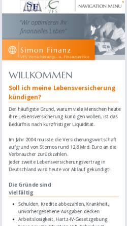 Vorschau der mobilen Webseite www.simon-finanz.de, Simon Finanz