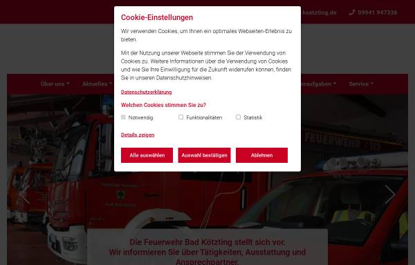 Vorschau von www.feuerwehr-bad-koetzting.de, Freiwillige Feuerwehr Kötzting