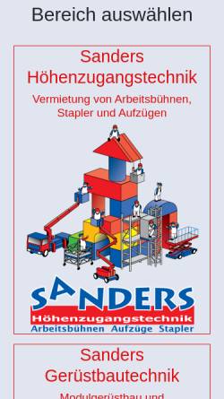 Vorschau der mobilen Webseite www.sanders-online.de, Sanders GmbH & Co. KG