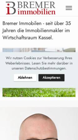 Vorschau der mobilen Webseite www.immobilien-kassel.de, Bremer Immobilien GmbH