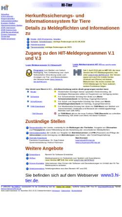 Vorschau der mobilen Webseite www.hi-tier.de, Herkunftssicherungs- und Informationssystem für Tiere