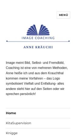 Vorschau der mobilen Webseite www.imagecoaching.de, Anne Kräuchi - Imagecoaching